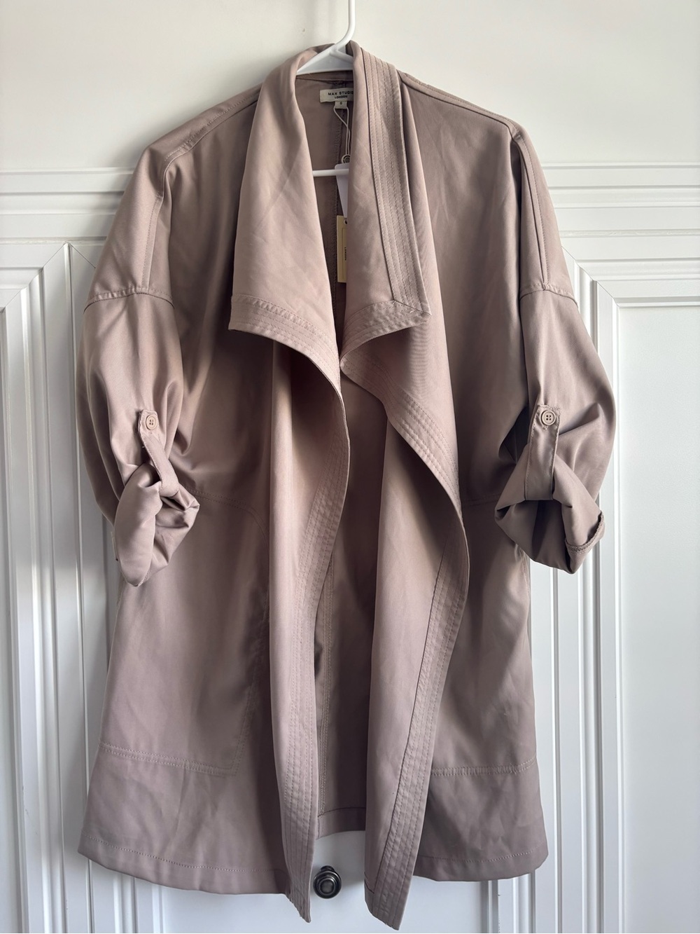 Nwt Light Taupe Draped Open Front light weight Jacket - Women